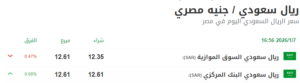 أسعار الريال السعودي مقابل الجنية المصري